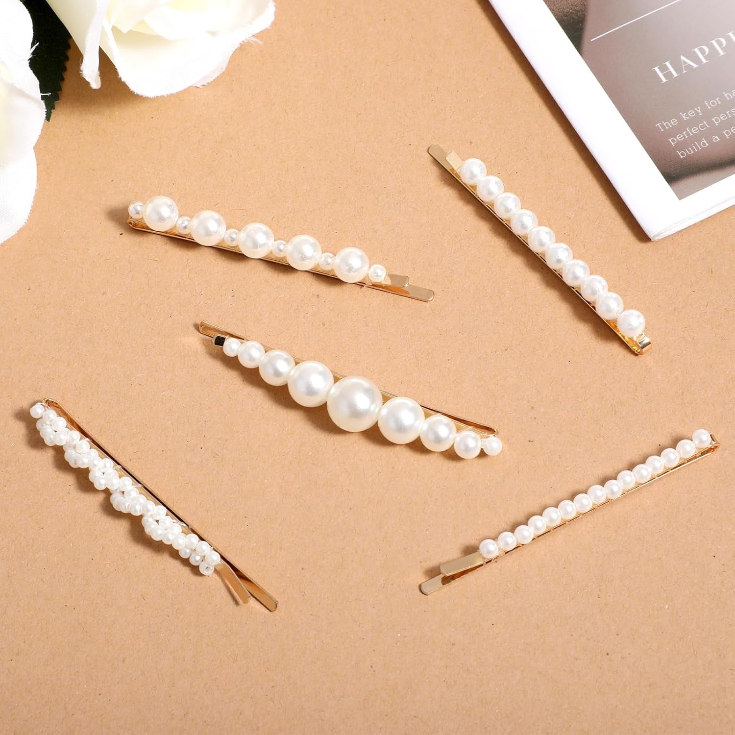 10Pcs Pearl Hair Clips, French Pearl Bobby Pins Elegant Golden Metal Pearl Hair Pins Vintage Hair Barrette for Women Girls Bridal Wedding Valentine Hair Accessories