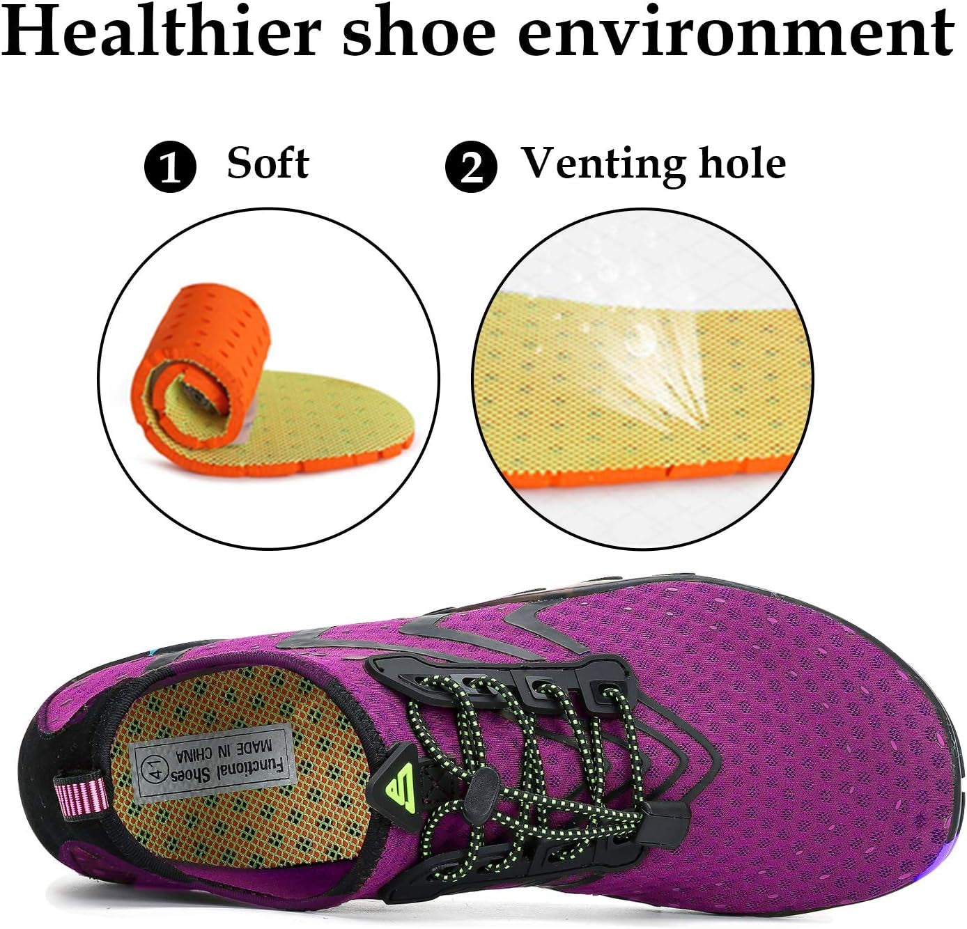 Womens Mens Water Shoes Barefoot Aqua Shoes Quick Dry Beach Swim Shoe for Diving Kayaking Surfing Water Sports